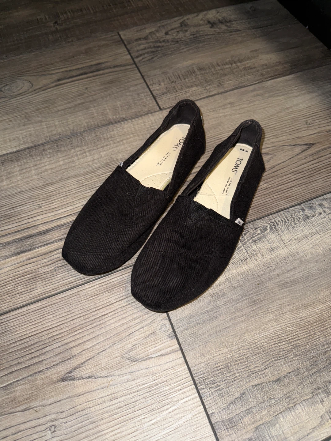 Black TOMS Flats Women's Shoes