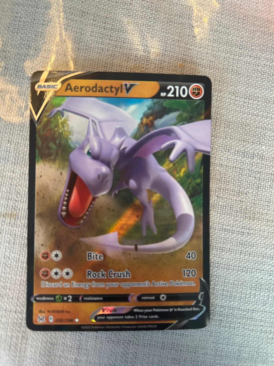 Pokemon Aerodactyl V Trading Card