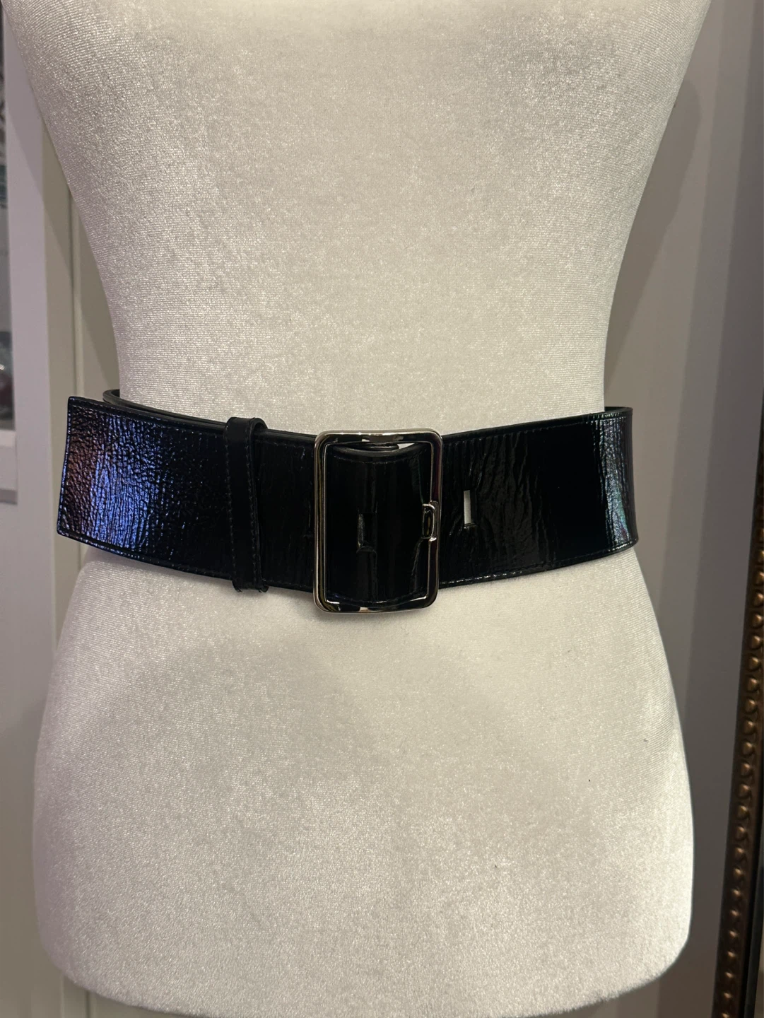 Club Monaco Patent Leather Belt - Black, Size S