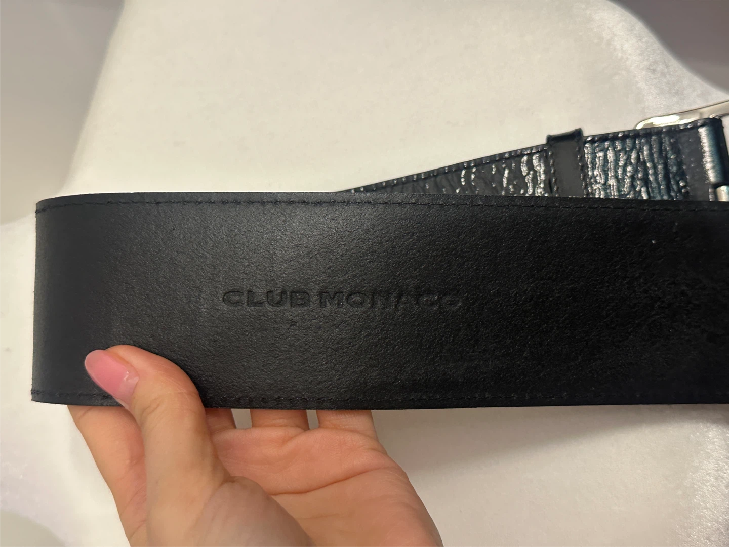 Club Monaco Patent Leather Belt - Black, Size S - photo 4