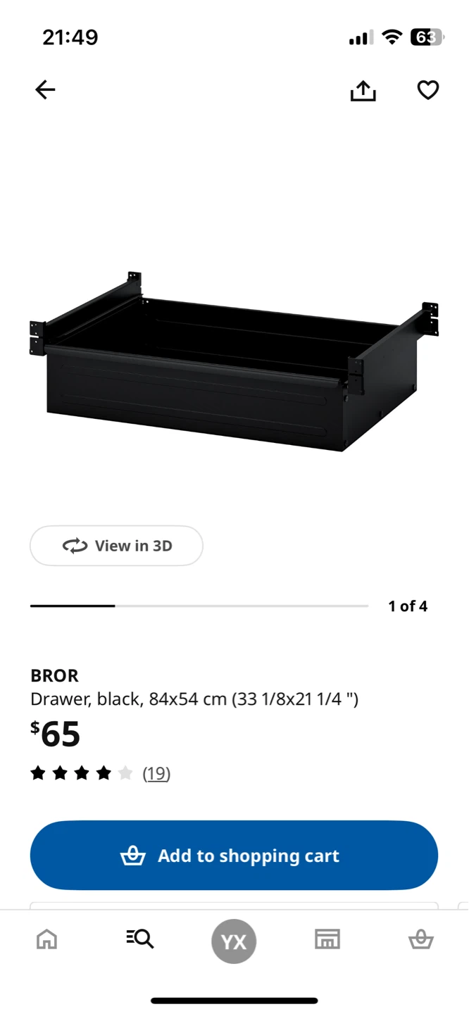 IKEA BROR with drawer - Utility Kitchen Cart Black/Pine - photo 5