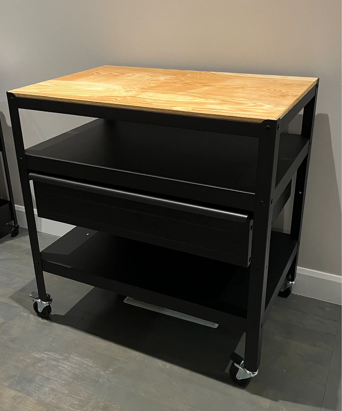 IKEA BROR with drawer - Utility Kitchen Cart Black/Pine