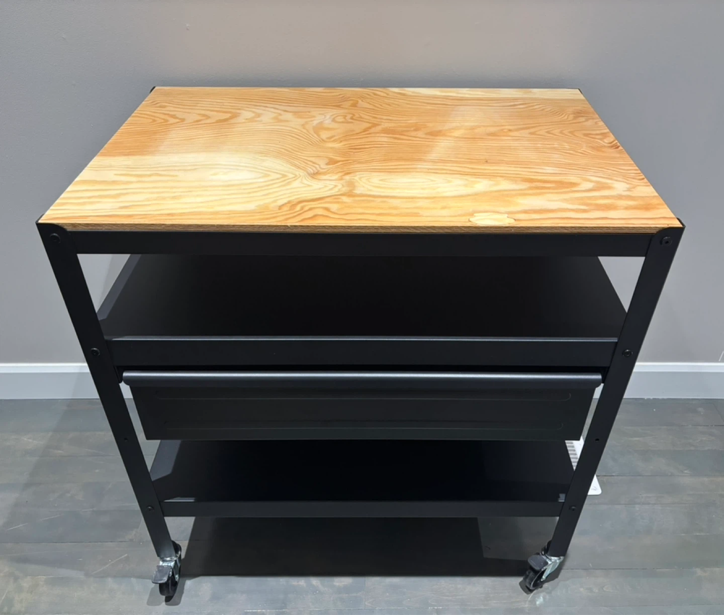 IKEA BROR with drawer - Utility Kitchen Cart Black/Pine - photo 3