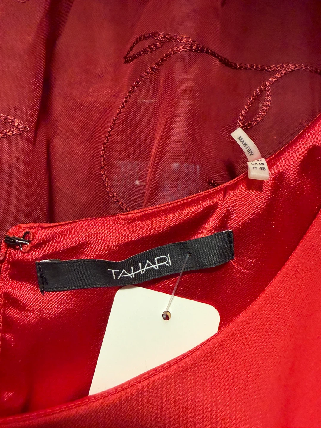 Tahari Red Sleeveless Dress Size 12 - photo 3