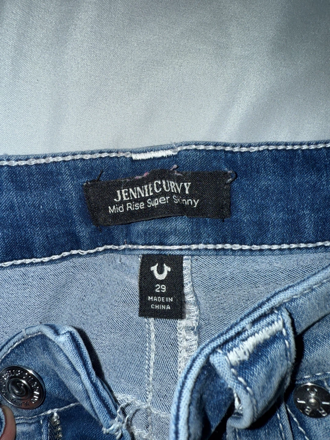 True Religion Jennie Curvy Mid Rise Super Skinny Jeans Size 29 - photo 5