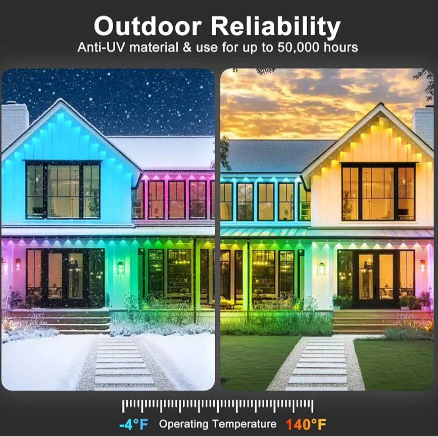 500FT Outdoor LED Colorful Eaves Lights - photo 5