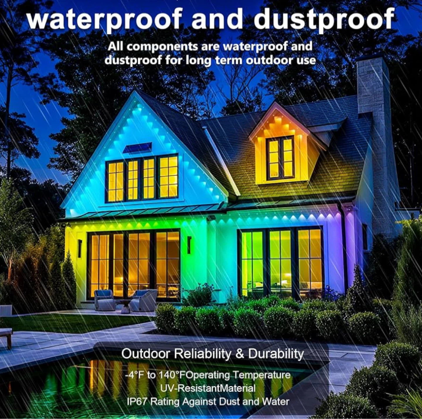 500FT Outdoor LED Colorful Eaves Lights - photo 2