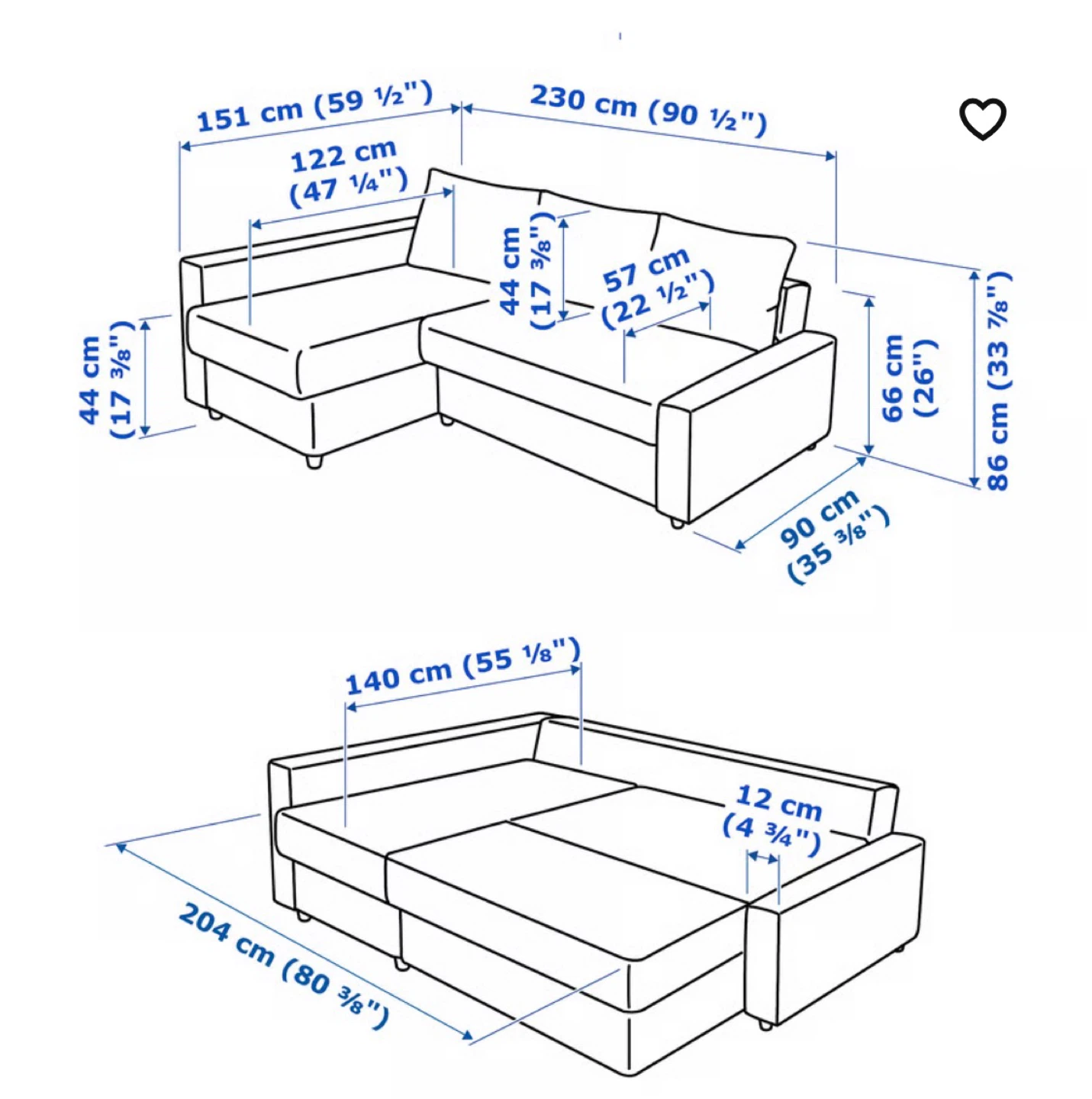 IKEA Friheten Corner Sofa Bed with Storage - Black-brown - photo 2
