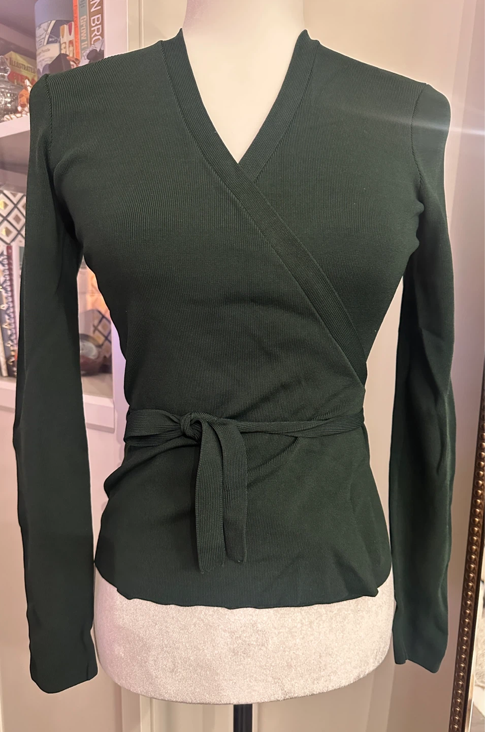Ted Baker Green Wrap Top Size 0