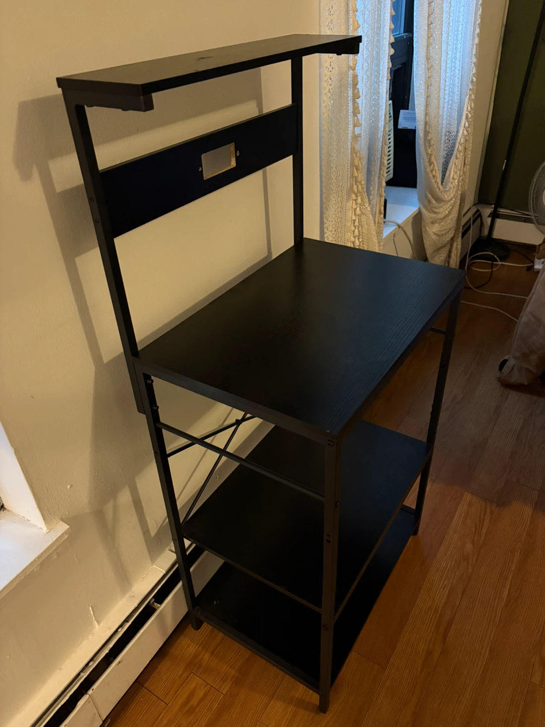 Black Metal Baker's Rack with Shelves and Hooks - photo 2