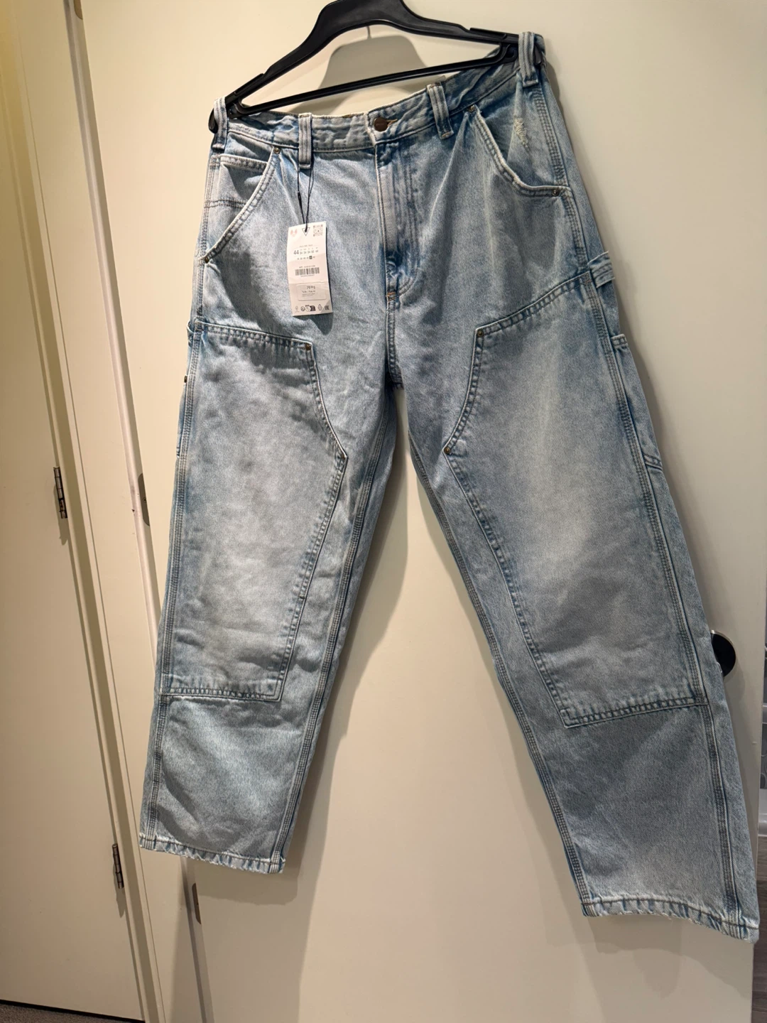 ZARA Double Knee Light Wash Denim Jeans - Size 44