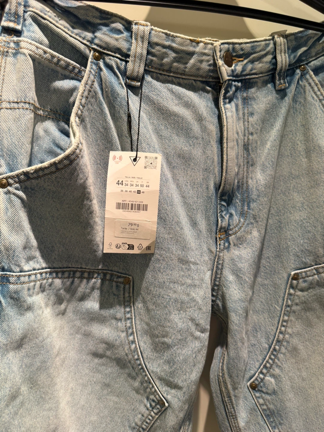 ZARA Double Knee Light Wash Denim Jeans - Size 44 - photo 3