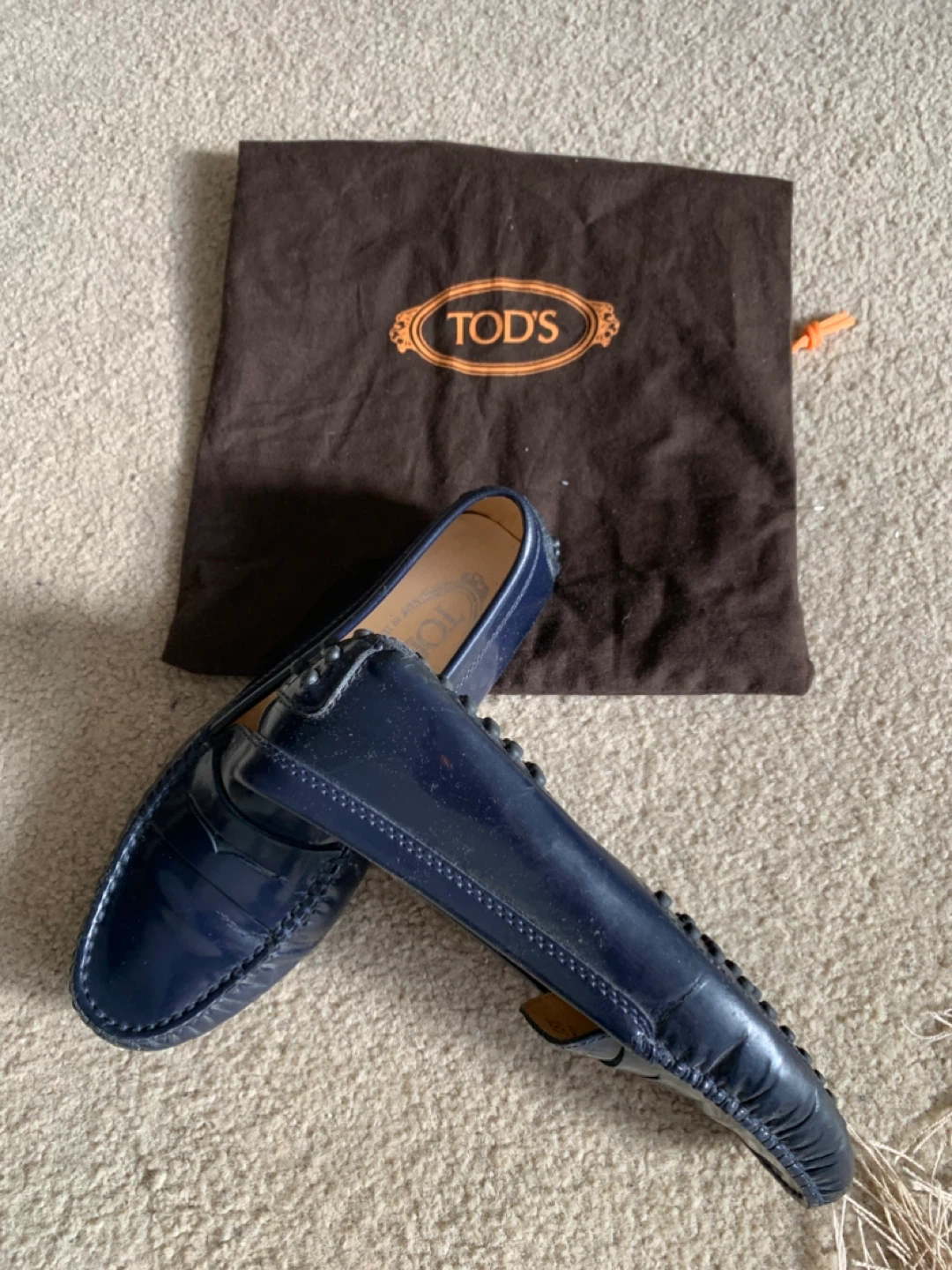 TOD'S Women's Blue Leather Driving Moccasins