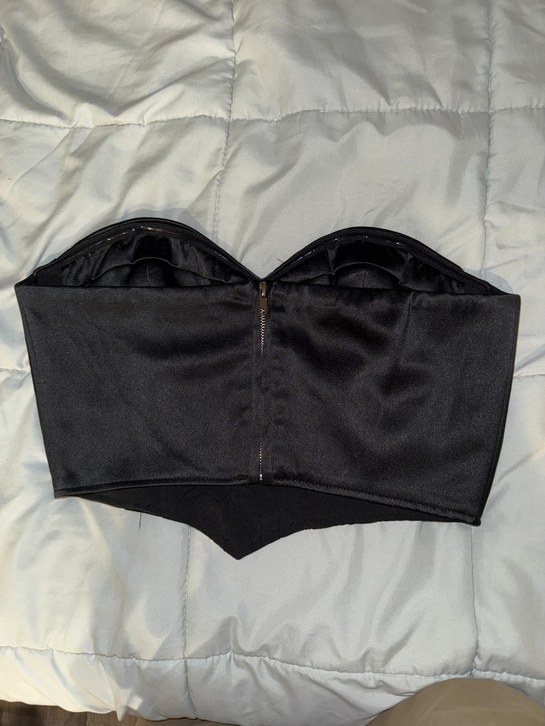 Forever 21 Black Satin Corset Top Size L - photo 2