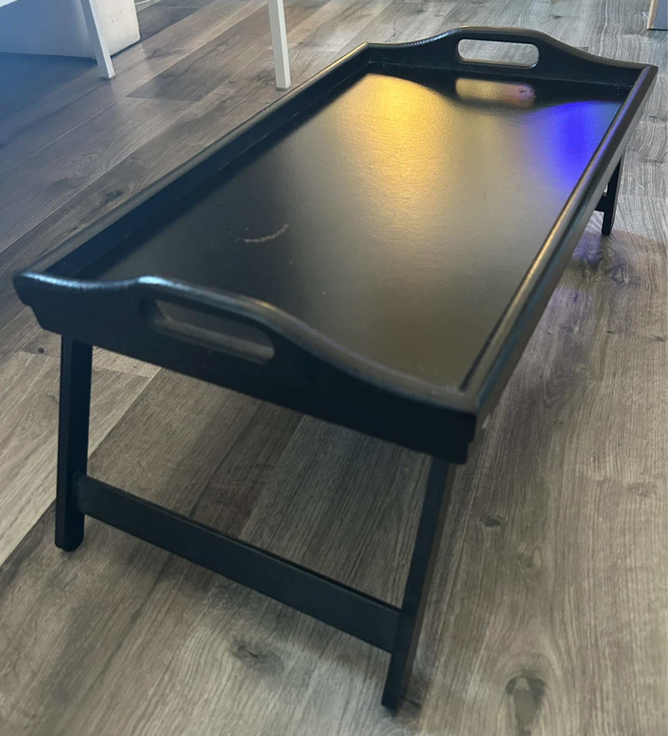 Black Bed Tray Table with Handles