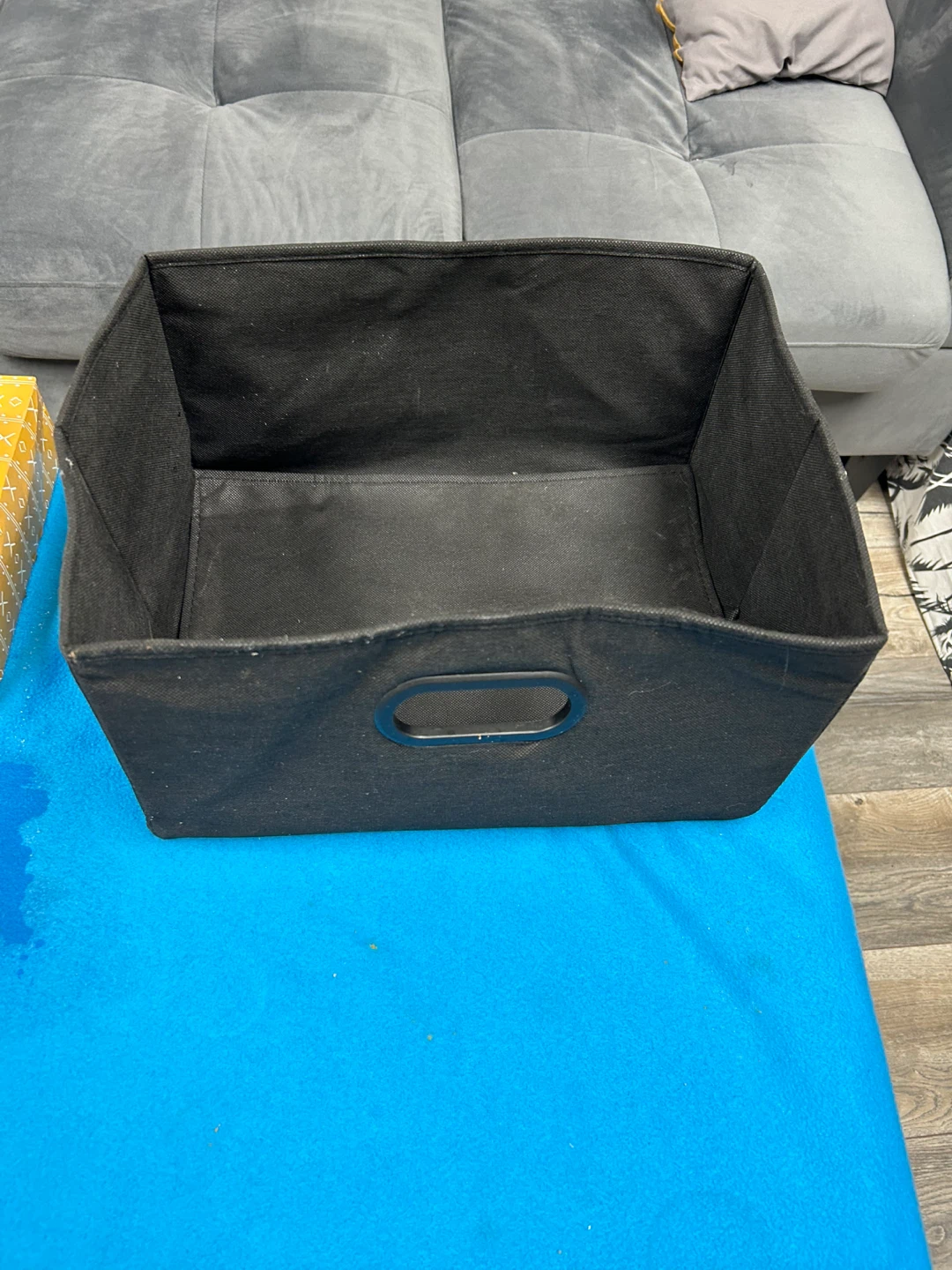 Black Collapsible Storage Bin with Handles - photo 2