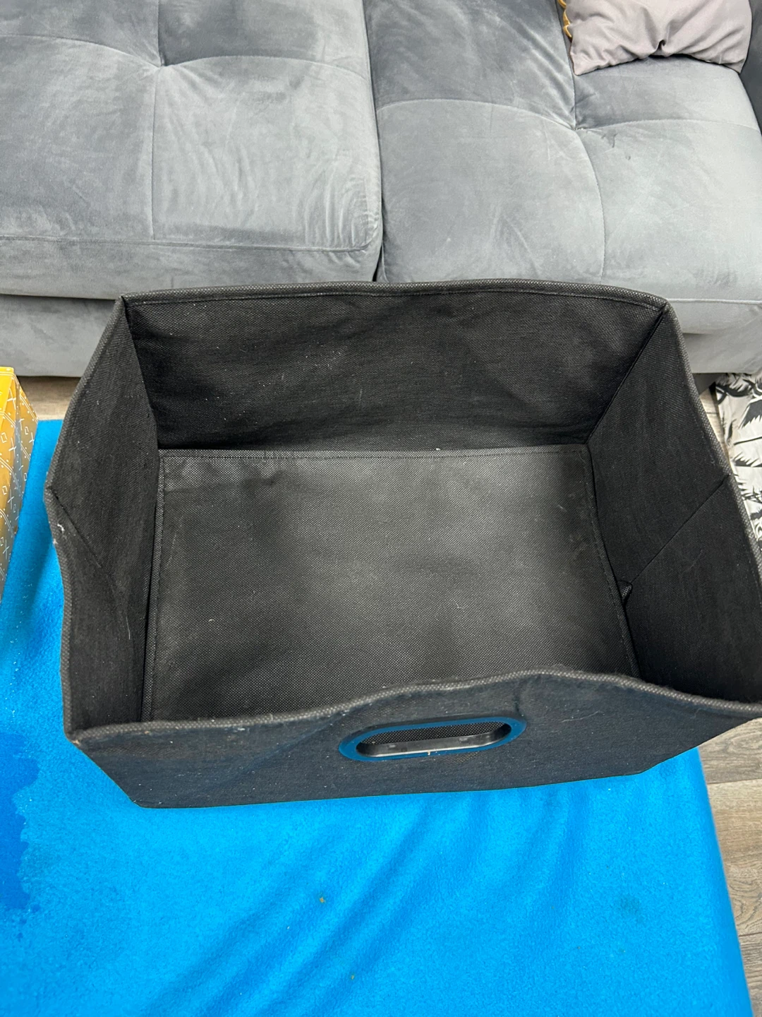 Black Collapsible Storage Bin with Handles - photo 3