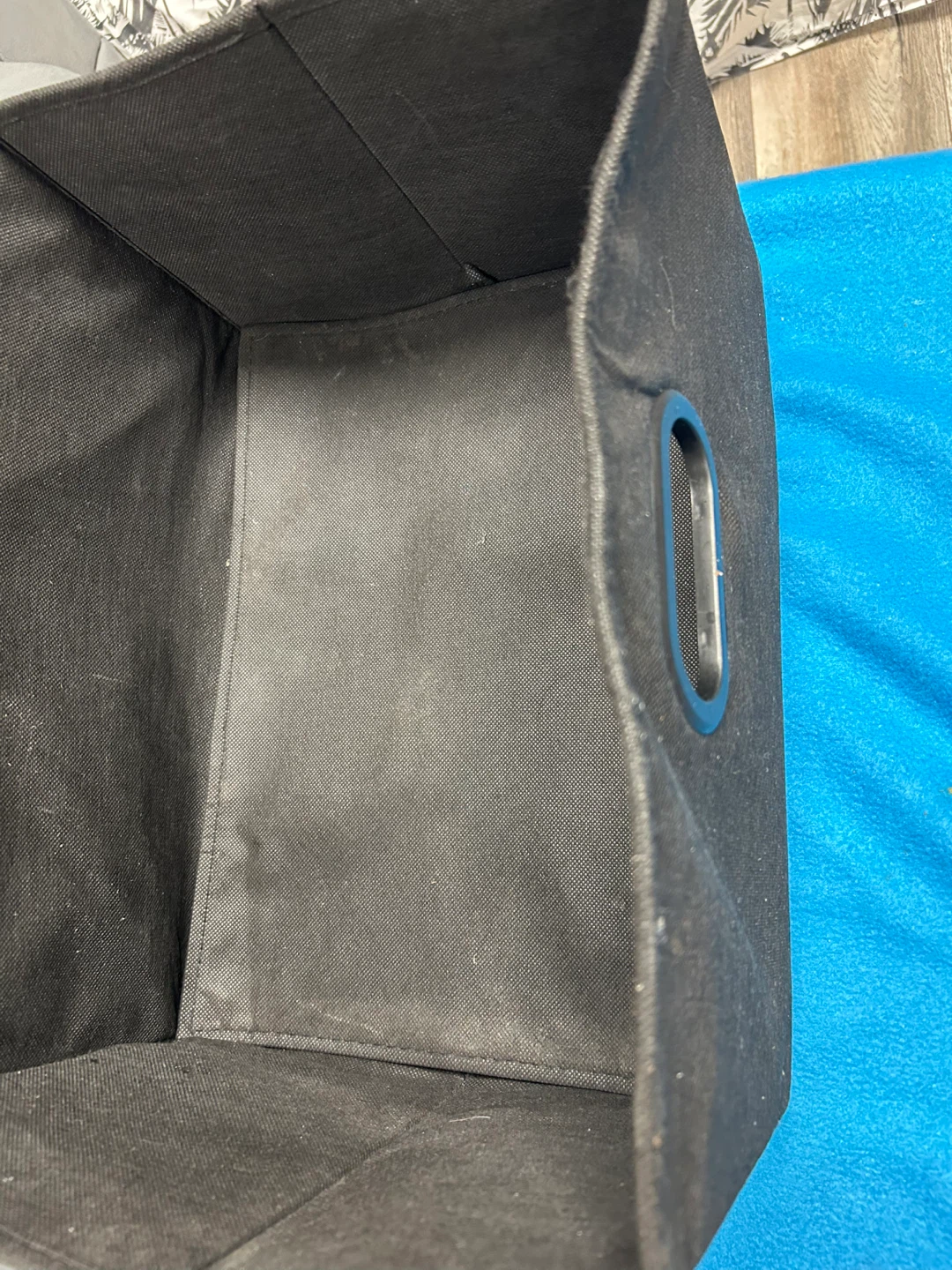 Black Collapsible Storage Bin with Handles