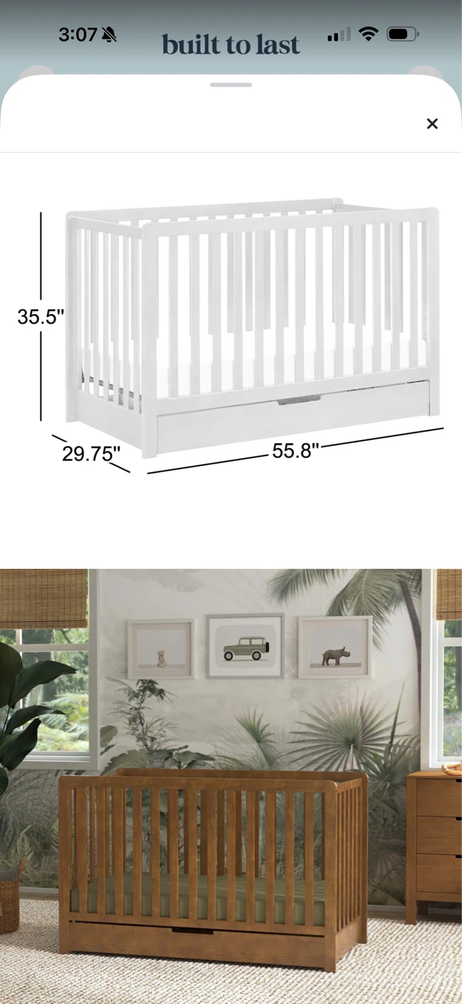 Carter's DaVinci Colby 4 in 1 Crib with Storage Walnut - photo 5