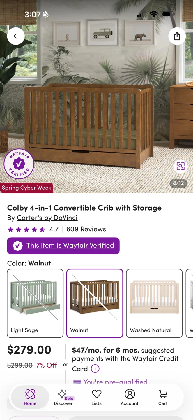 Carter's DaVinci Colby 4 in 1 Crib with Storage Walnut - photo 3