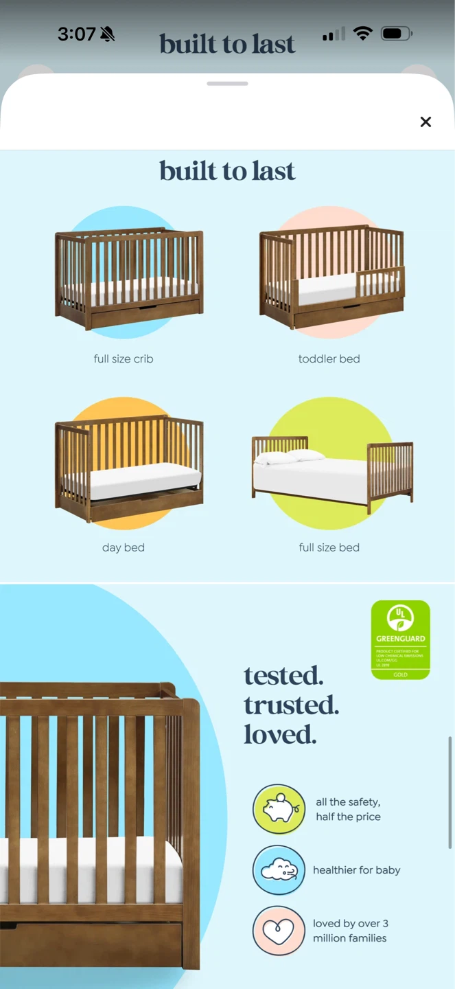Carter's DaVinci Colby 4 in 1 Crib with Storage Walnut - photo 4