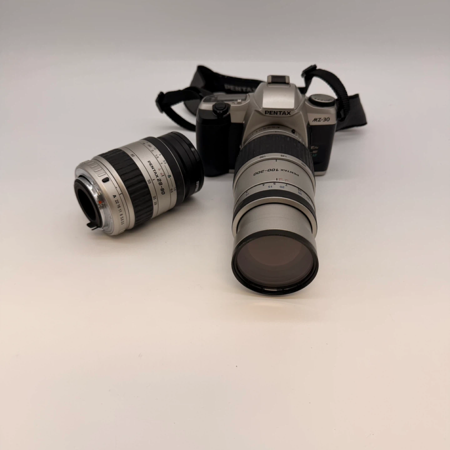 Pentax MZ-30 SLR Film Camera with 28-80mm & 100-300mm Lenses