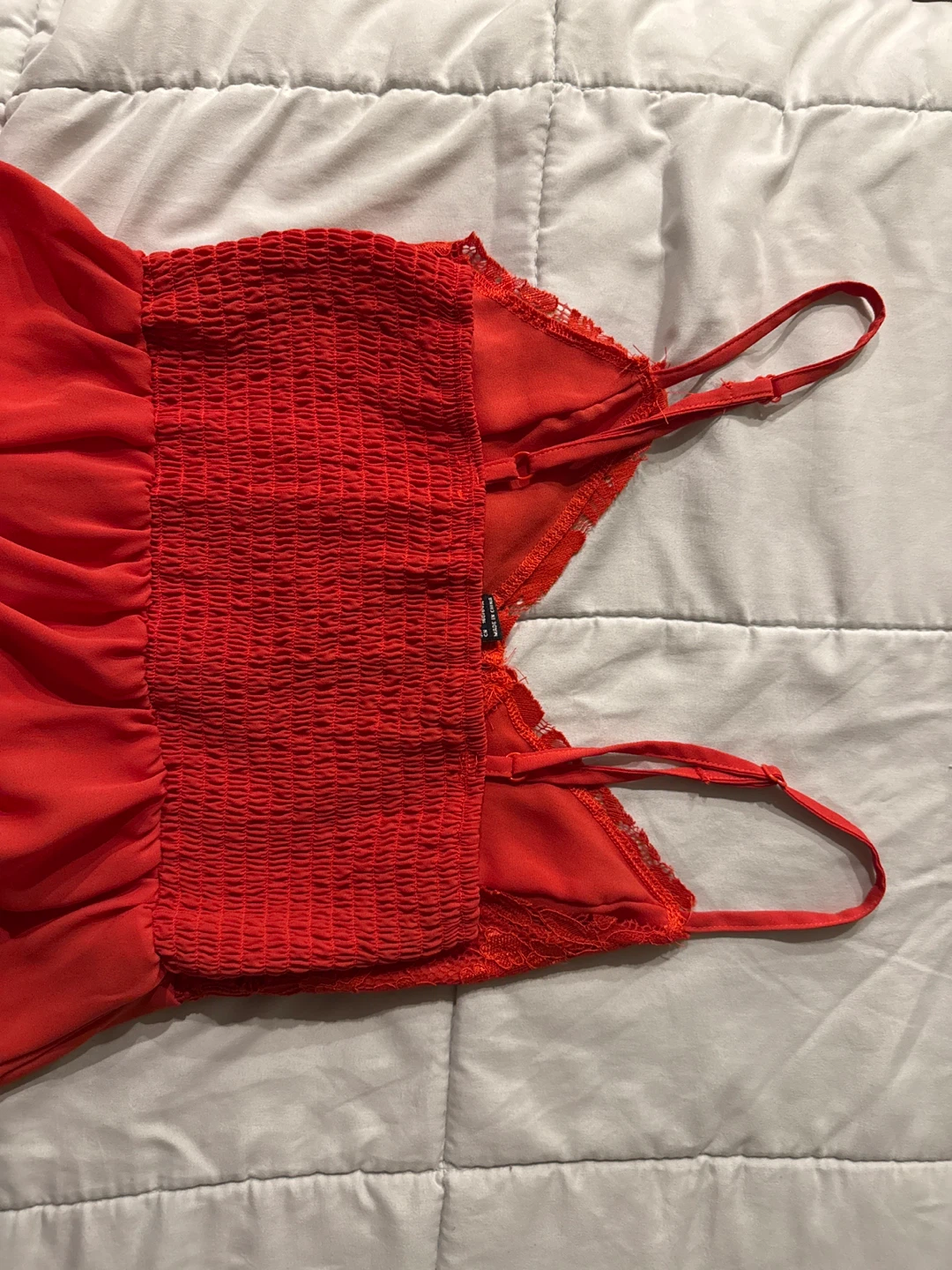 Red Maxi Dress with Lace Bodice - photo 3