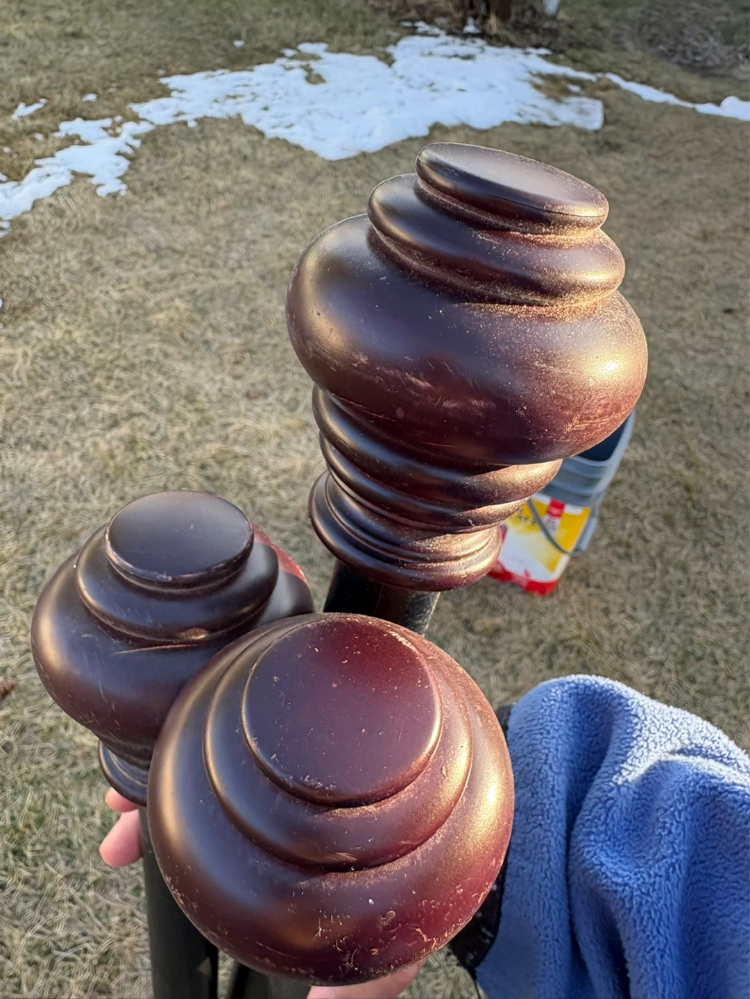 Set of 3 Wooden Finial Curtain Rods - photo 4