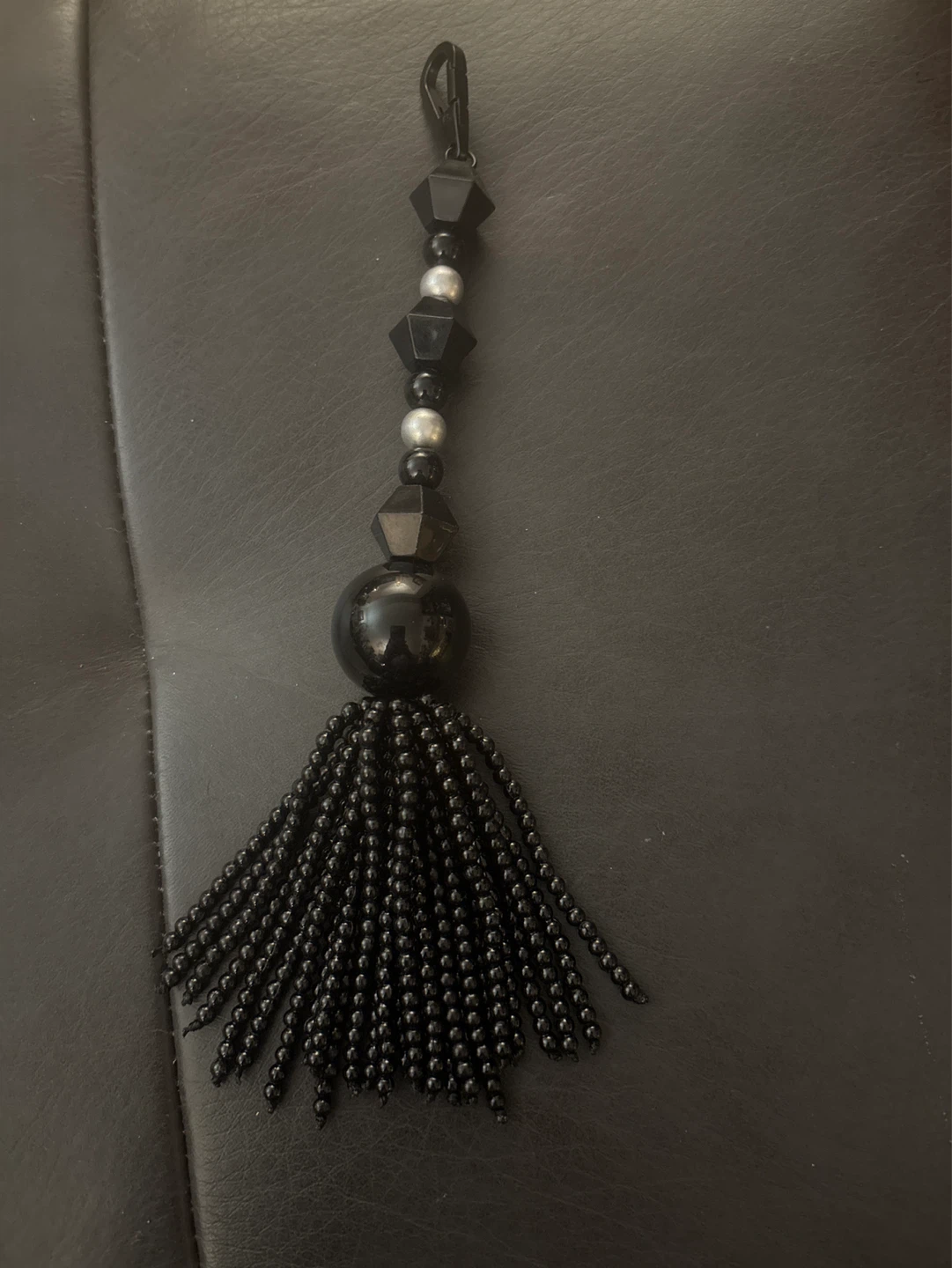 Jo Malone Black Beaded Tassel Keychain