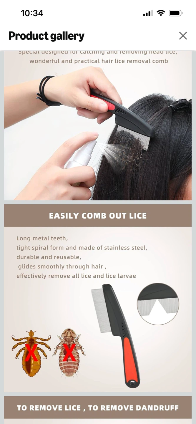 New-2-Piece Lice and Dandruff Comb Set - photo 3