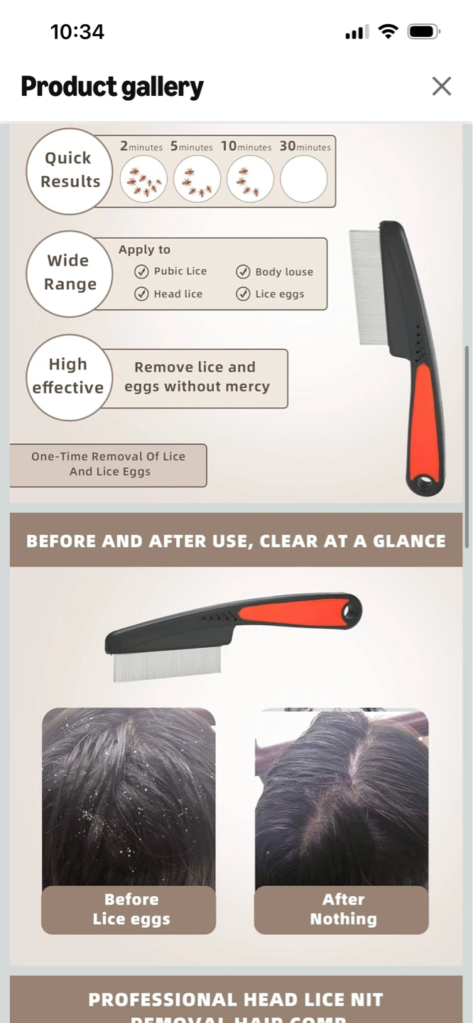 New-2-Piece Lice and Dandruff Comb Set - photo 2
