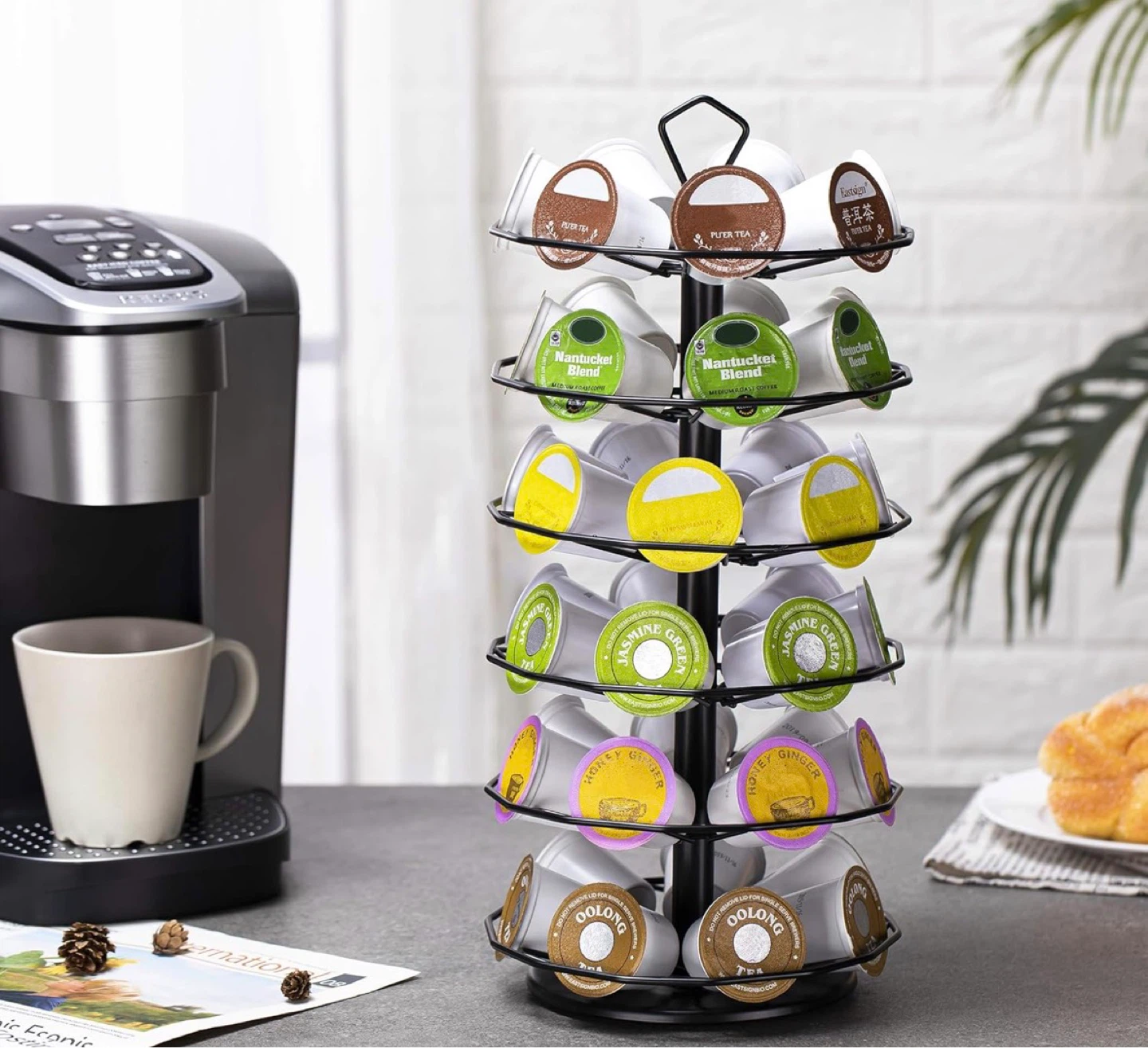 42 K cup Carousel for Keurig Pod Holder Stand 6 Tier Black - photo 2