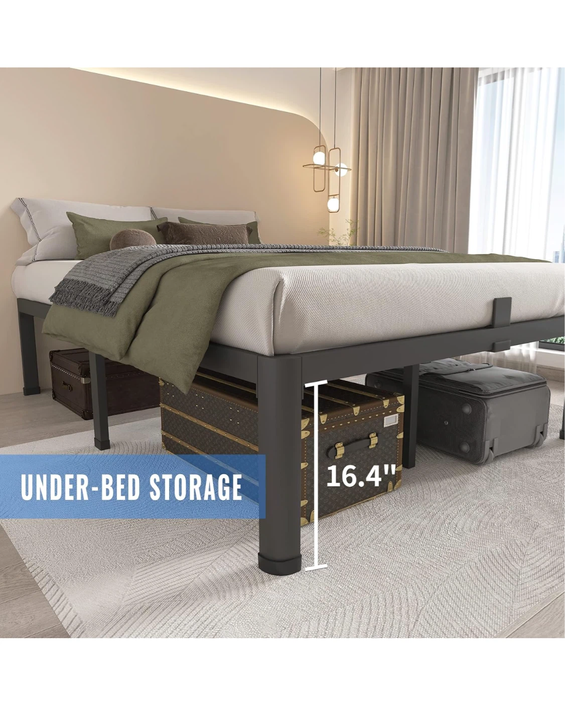 Queen Metal Bed Frame - 79.5" x 59.5" x 18" - photo 3