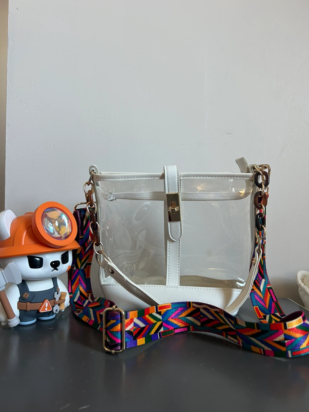 Clear Bucket Bag with Colorful Strap - photo 3