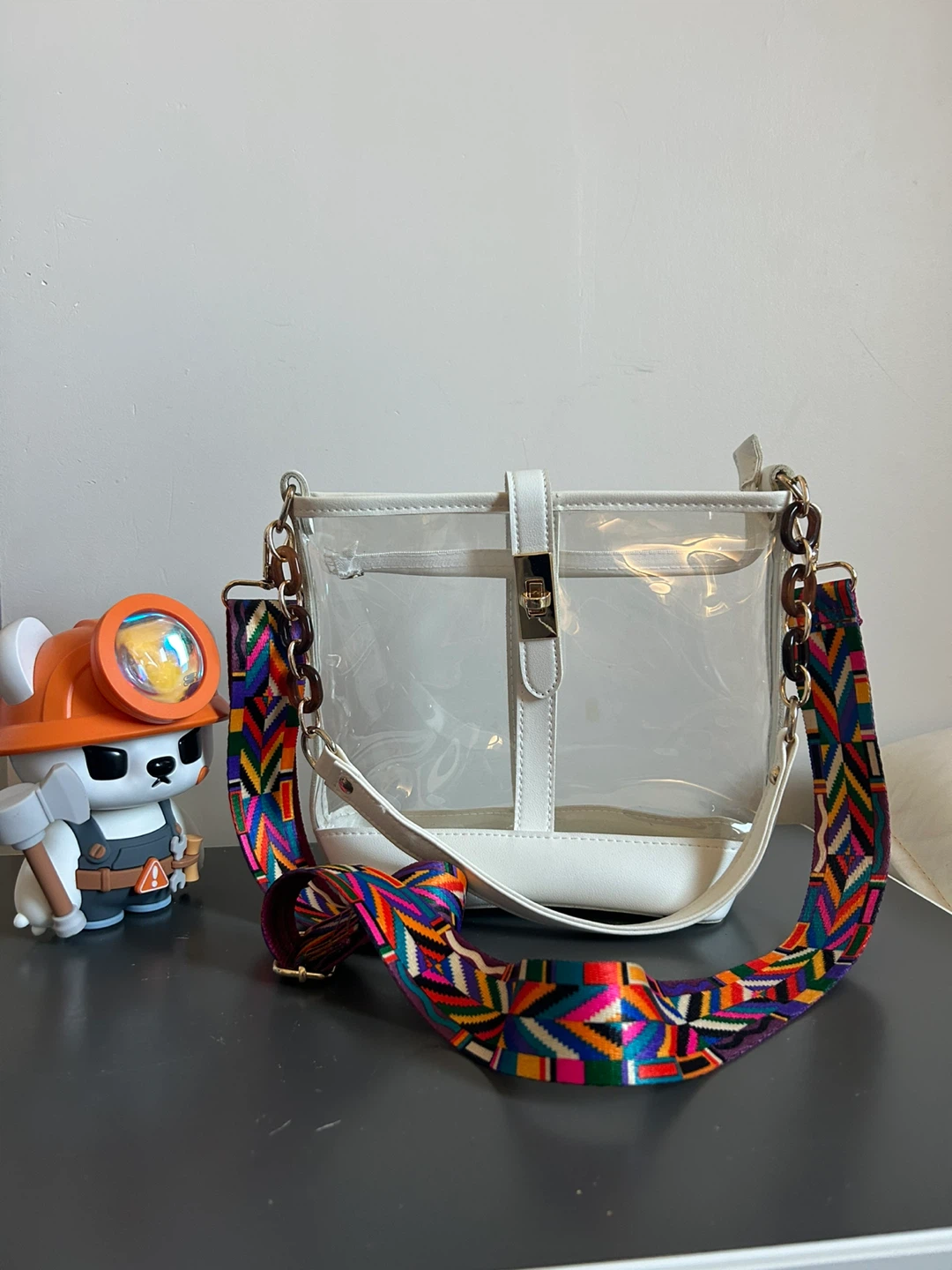 Clear Bucket Bag with Colorful Strap - photo 5