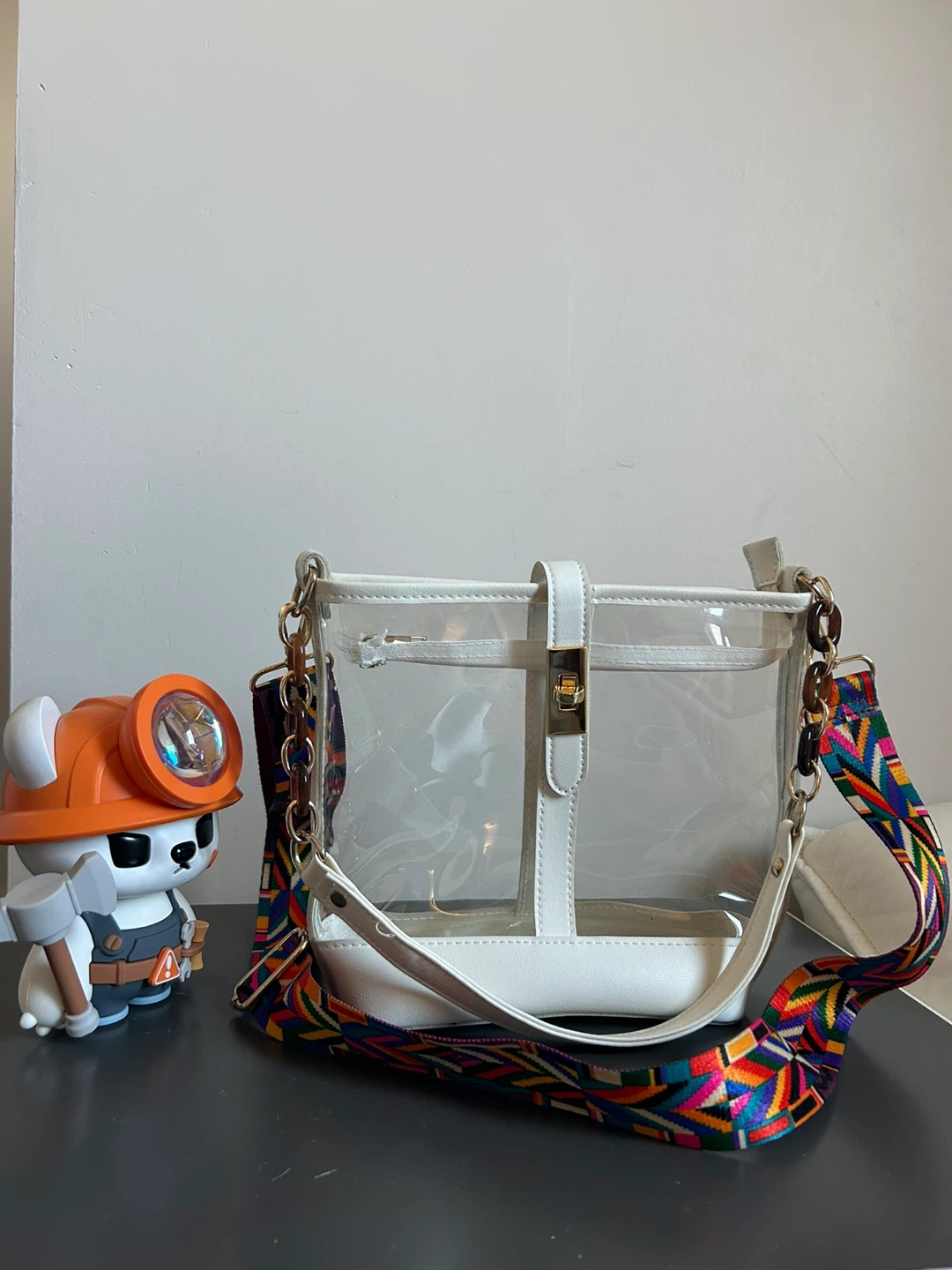Clear Bucket Bag with Colorful Strap - photo 4