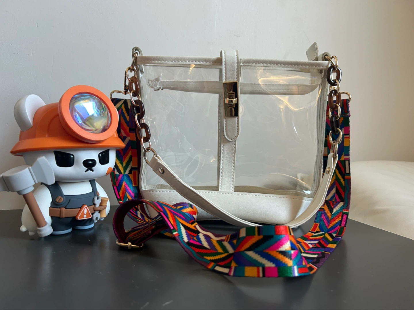 Clear Bucket Bag with Colorful Strap - photo 2