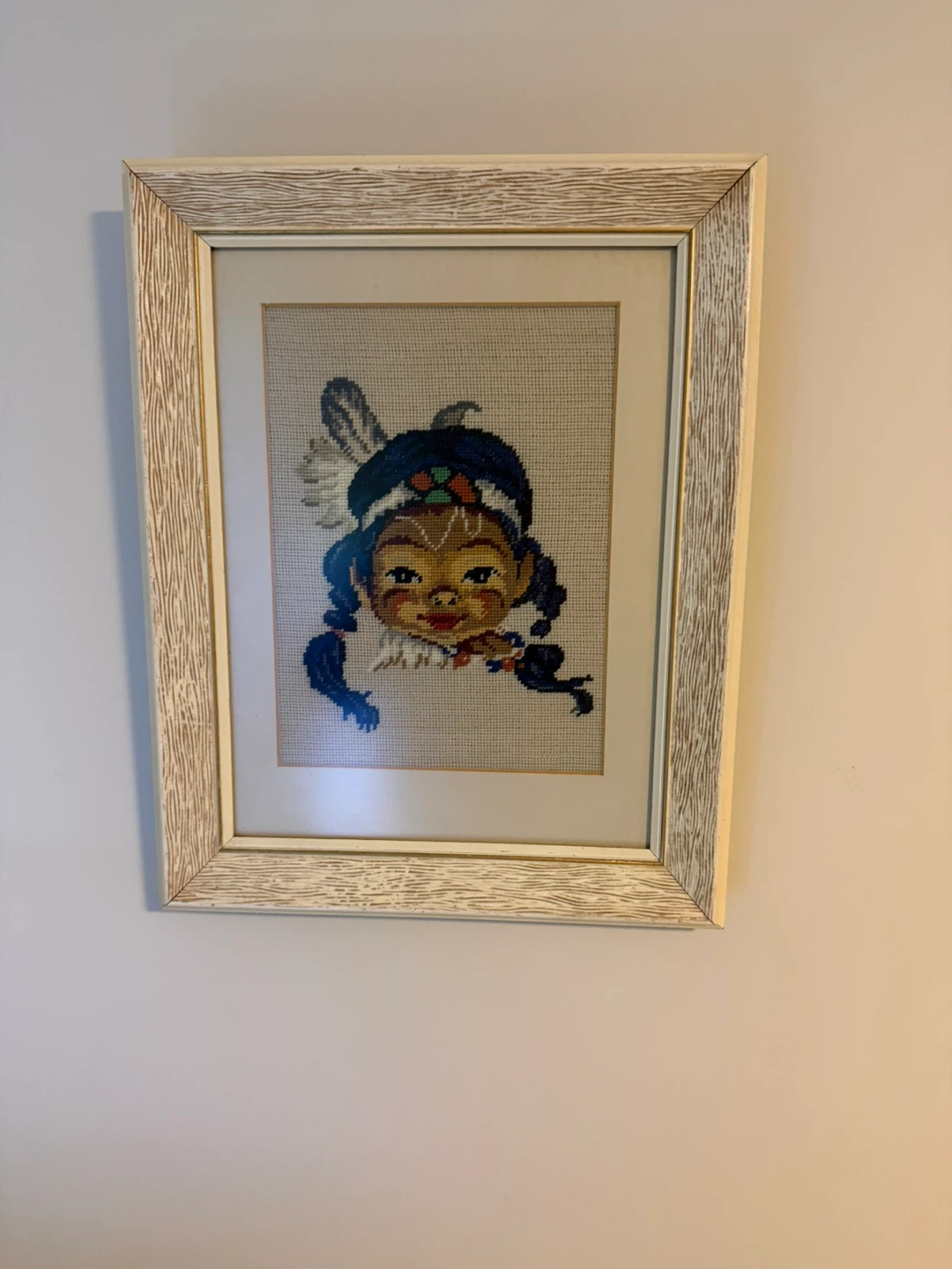 Framed Needlepoint Art - Child and Rose - photo 3