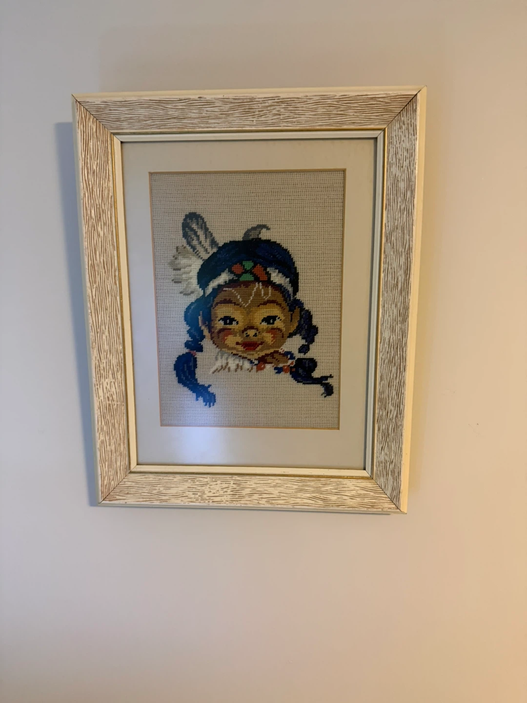 Framed Needlepoint Art - Child and Rose - photo 2