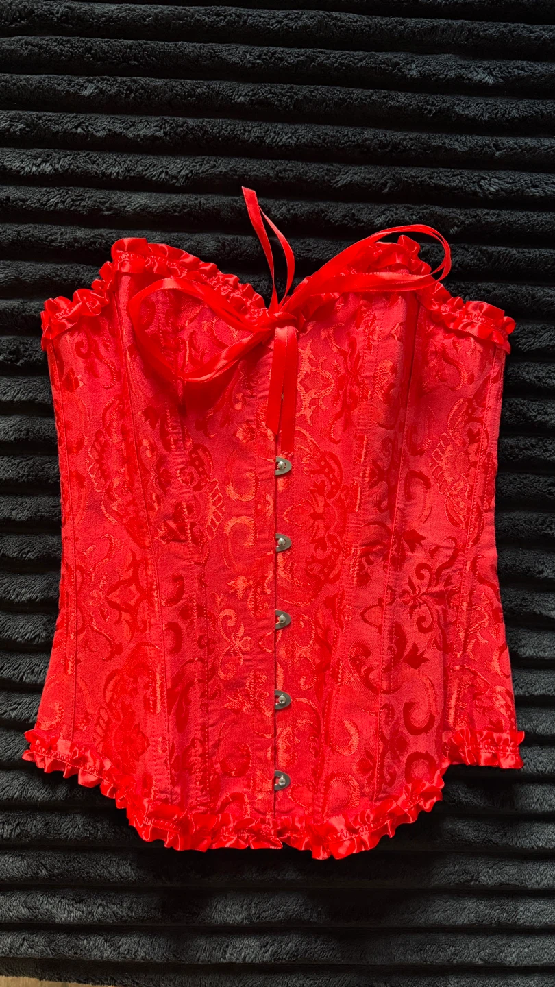 Red Brocade Corset XS
