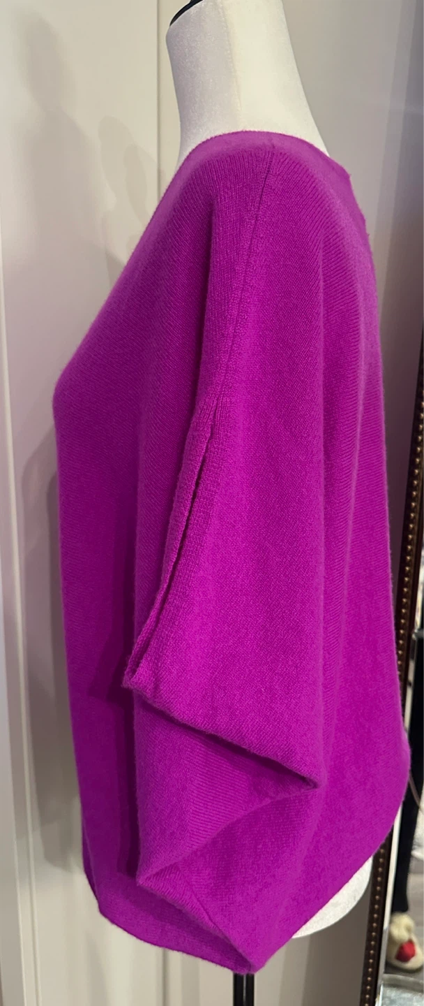 Kujten 100% Cashmere V-Neck Sweater - Magenta - photo 2