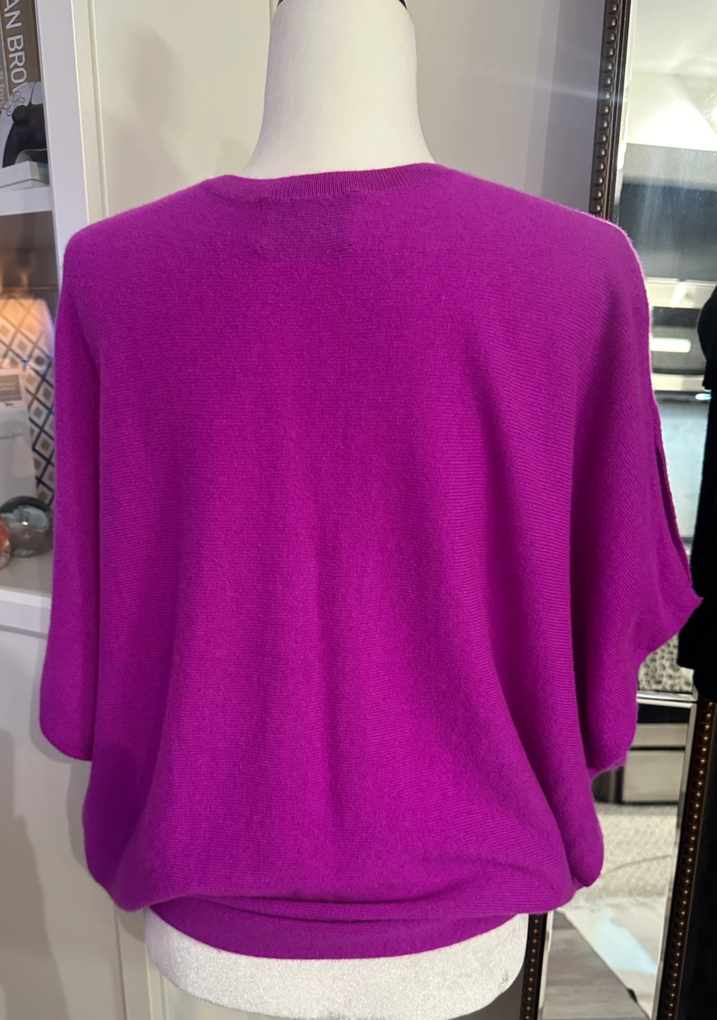 Kujten 100% Cashmere V-Neck Sweater - Magenta - photo 3