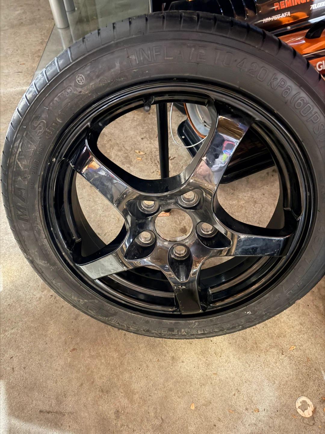 Temporary Spare Tire with Black Rim