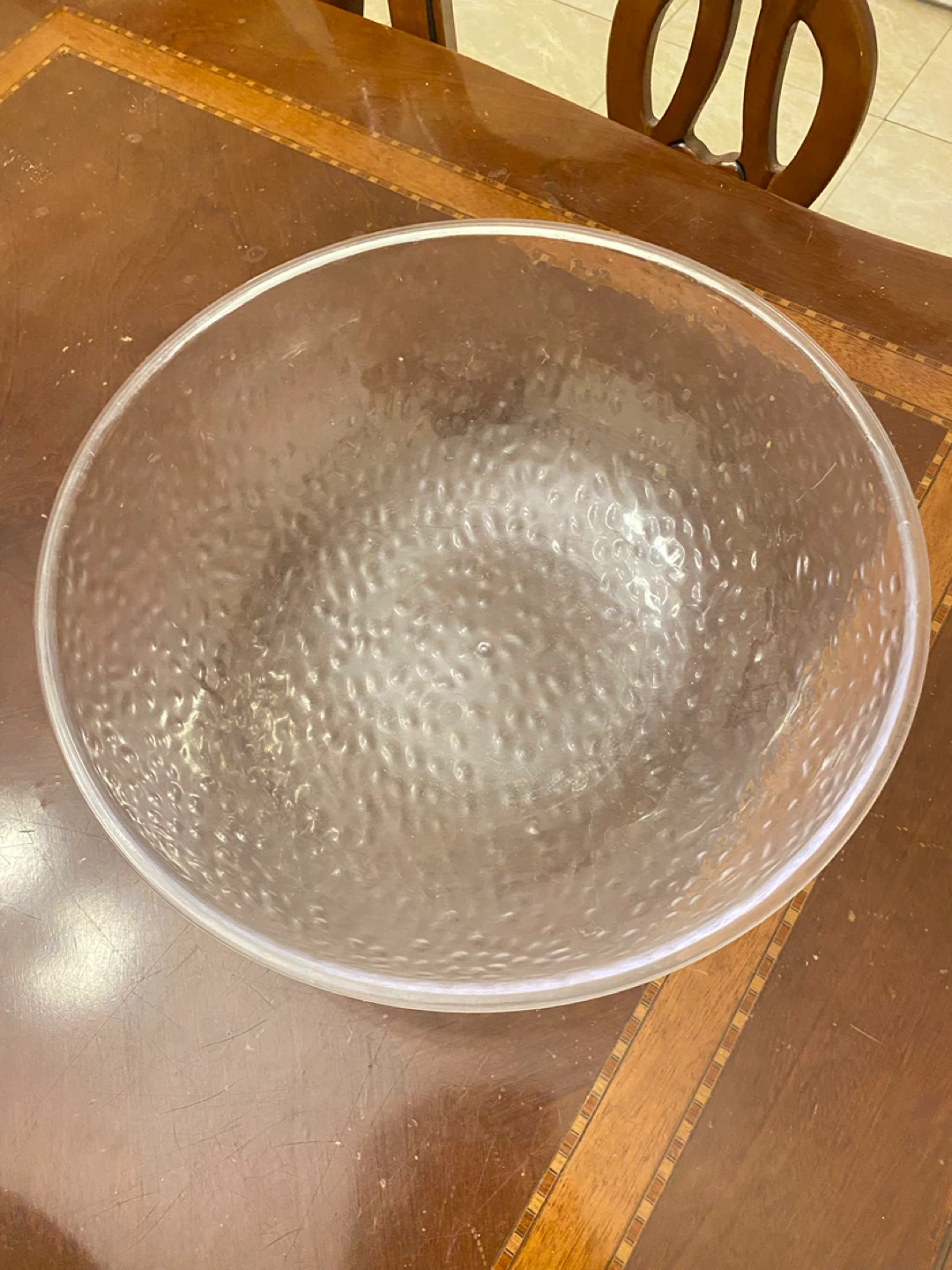 Clear Textured Serving Bowl