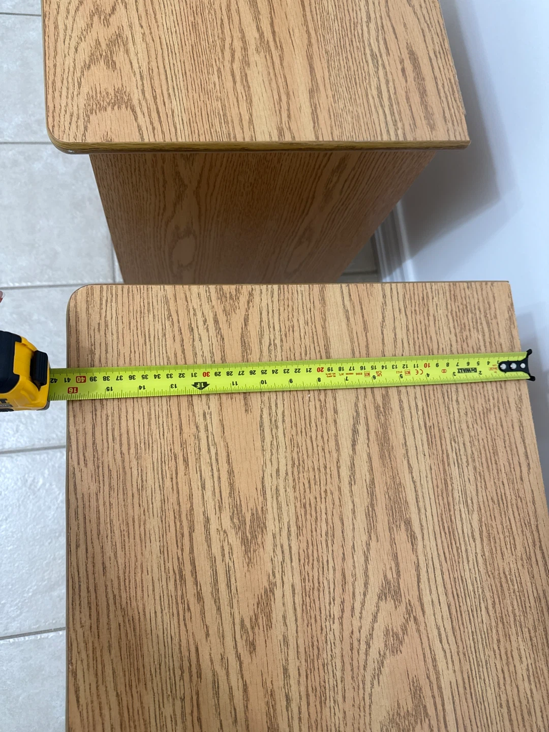 Oak Finish 2-Drawer Nightstand - photo 4
