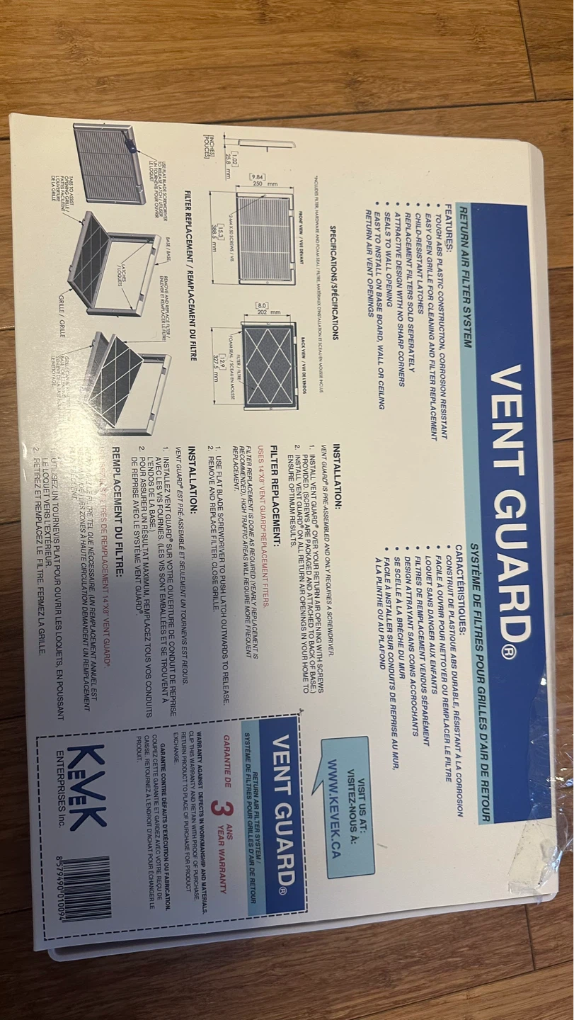 Vent Guard Return Air Filter System 14" x 8" - photo 2