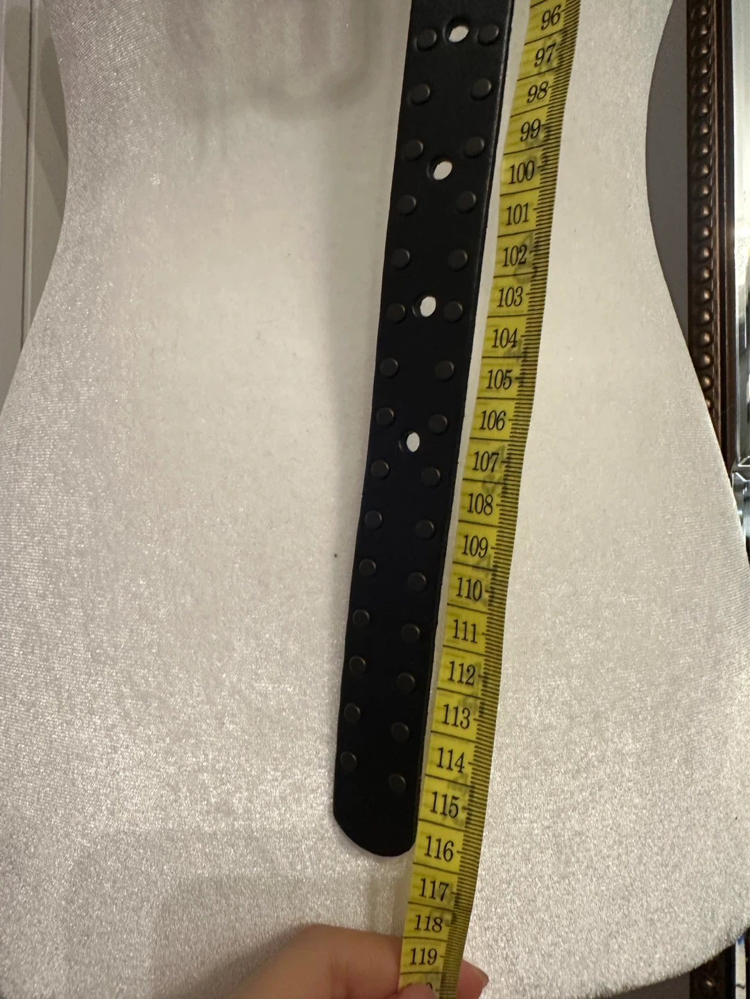 Dark brown Leather Belt with Studs - photo 3