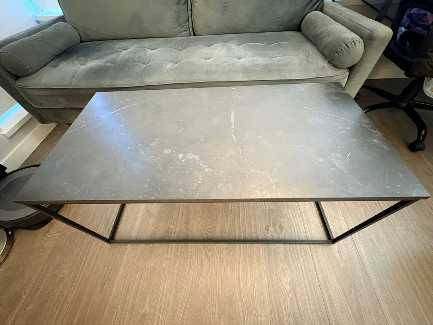 Modern Coffee Table with Marble-Look Top - photo 2