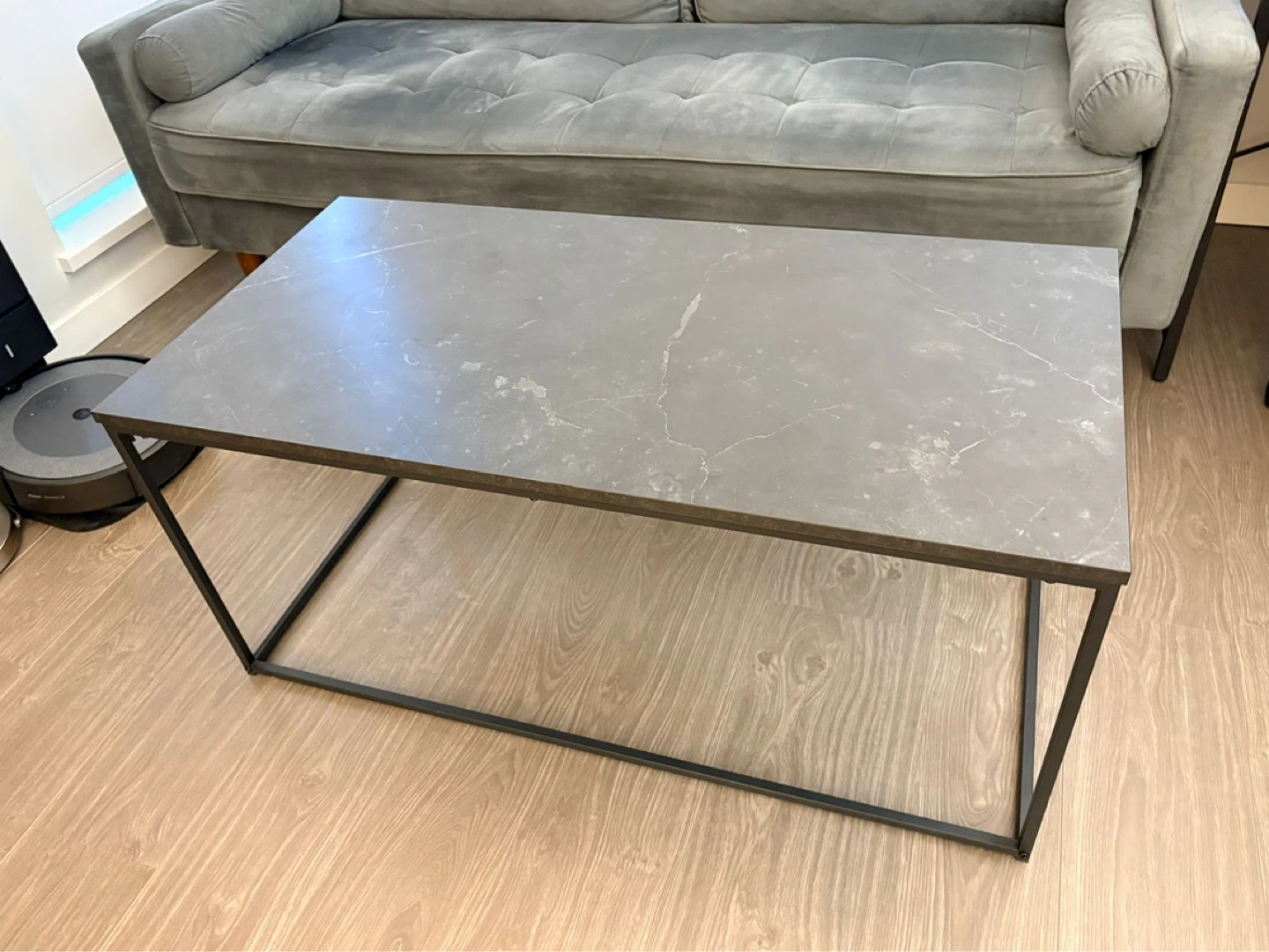 Modern Coffee Table with Marble-Look Top