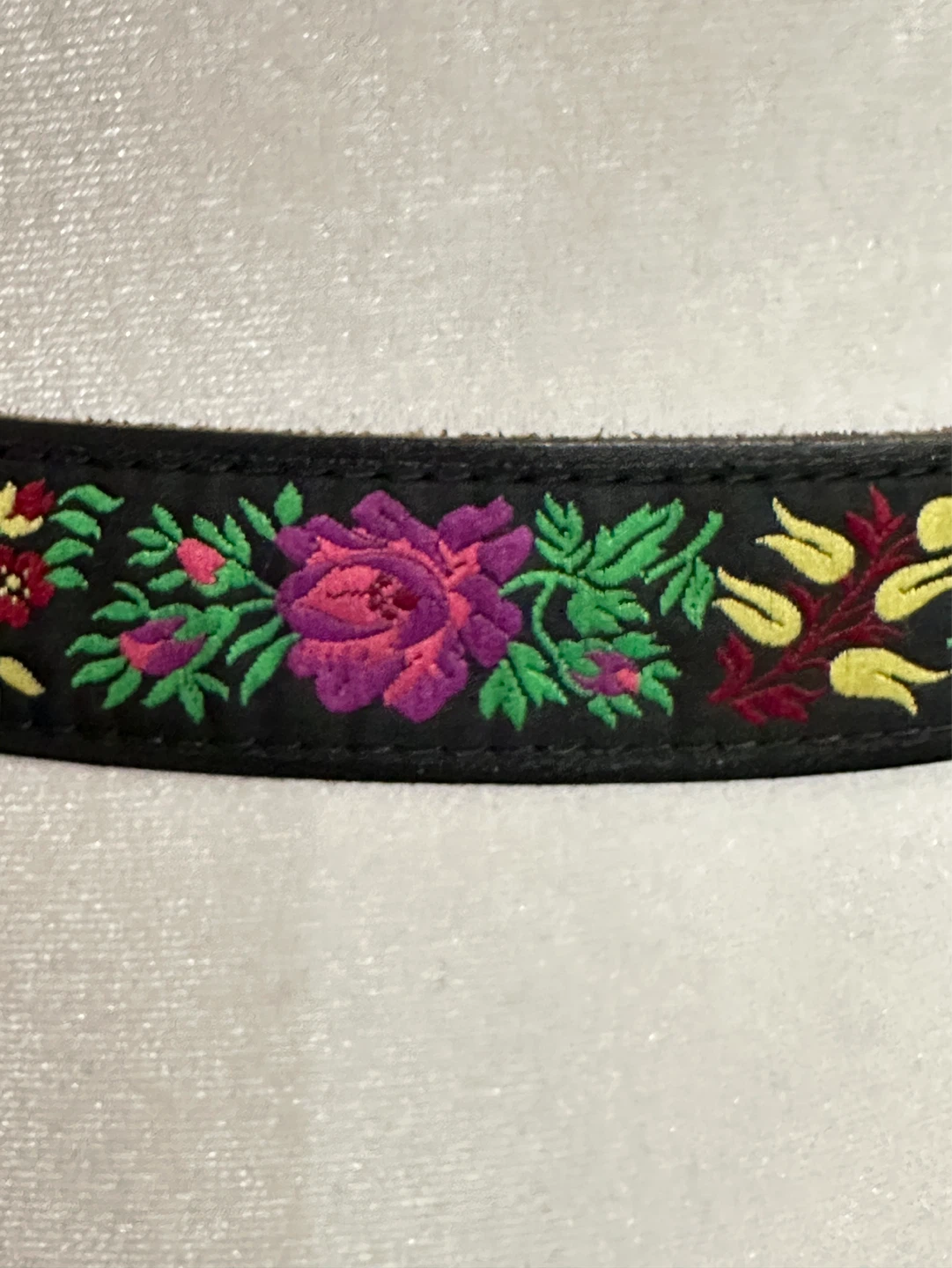Embroidered Floral Belt with Western Buckle - photo 5